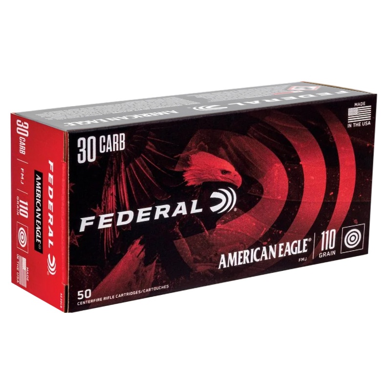 FEDERAL AMERICAN EAGLE 30 CARBINE 110GR FMJ 50RD BOX - Image 1