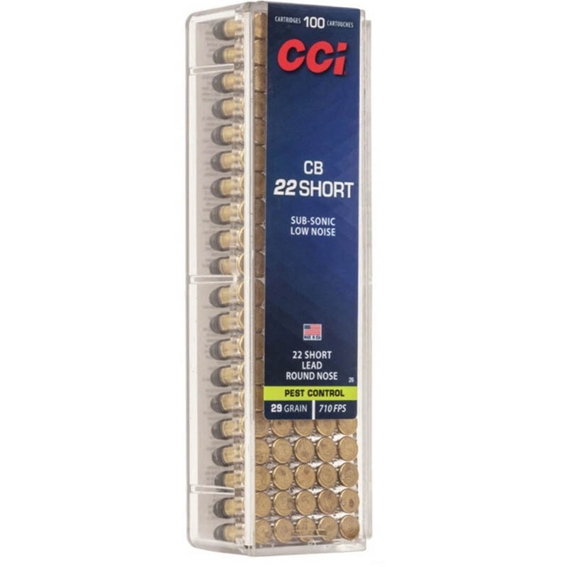 .22 Short - CCI 0026 Specialty CB 29 gr Lead Round Nose (LRN) - 100 ROUND BOX