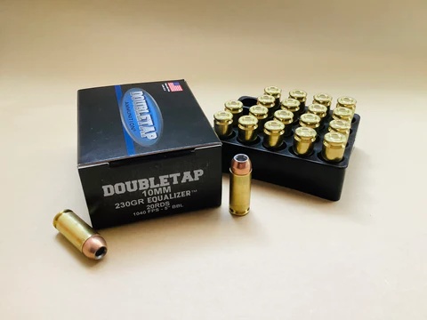 DOUBLETAP 10MM 230GR EQUALIZER (135GR JHP+95GR HARDCAST BALL) BRASS CASED 20RD BOX - Image 1