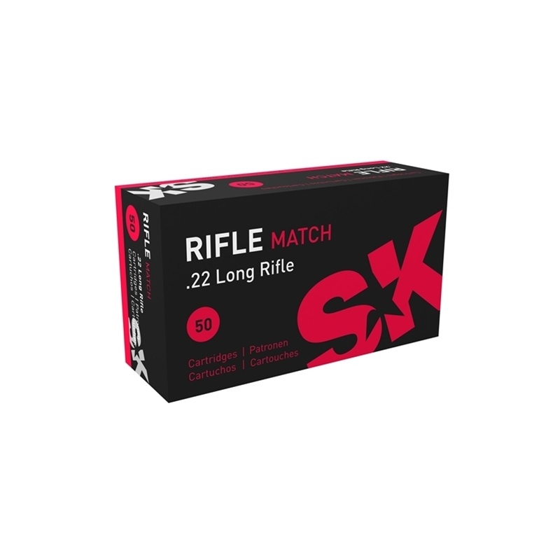 .22 LR - SK RIFLE MATCH 40GR LRN - 50 ROUND BOX 