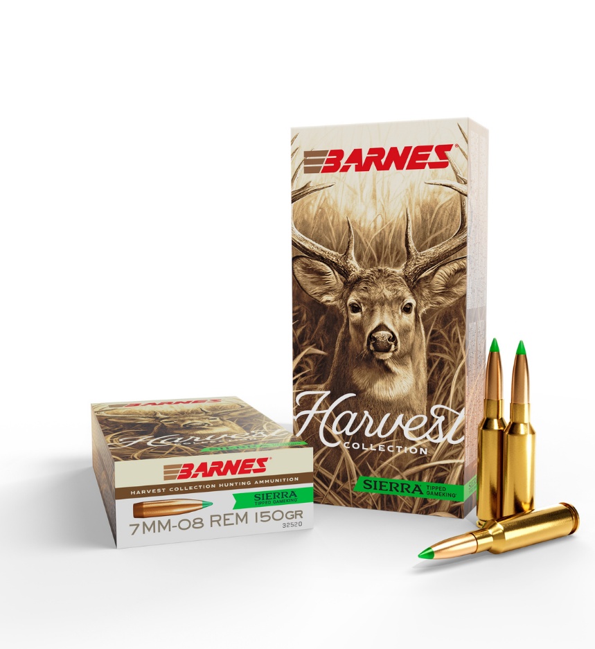BARNES HARVEST 7MM-08REM 150GR SIERRA TIPPED GAMEKING BRASS CASED 20RD BOX 