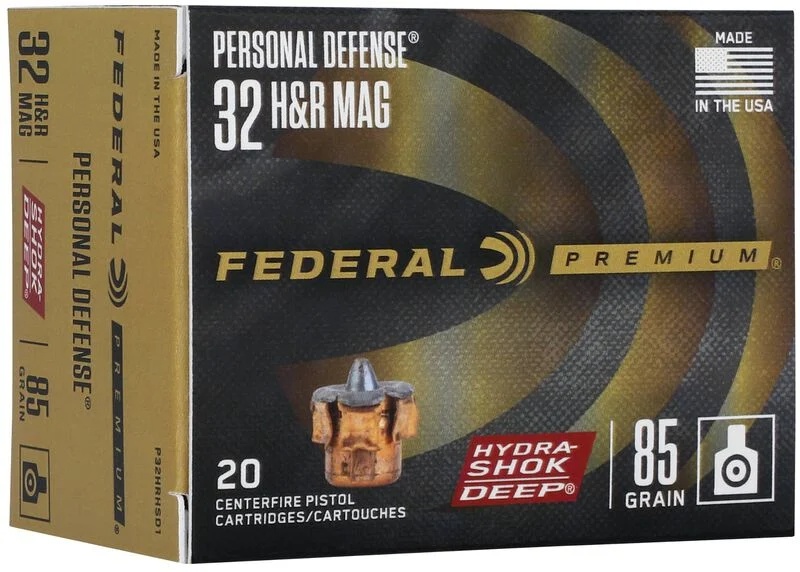 FEDERAL HYDRA-SHOK DEEP 32 H&R MAG 85GR HOLLOW POINT NICKEL PLATED BRASS 20RD BOX  - Image 1