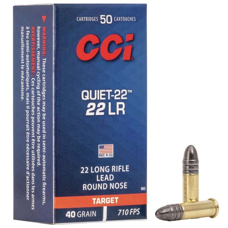 22LR - CCI QUIET 40GR LEAD ROUND NOSE - 50 ROUND BOX