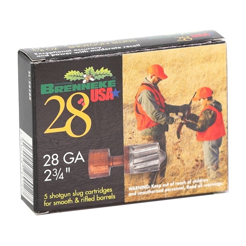 brenneke 28 ga 2 3/4in 5/8oz slug 5rd box