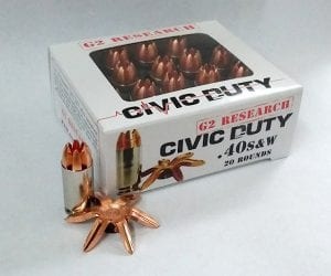 G2 RESEARCH 40 S&W CIVIC DUTY 122GR SOLID COPPER BRASS CASED 20RD BOX 