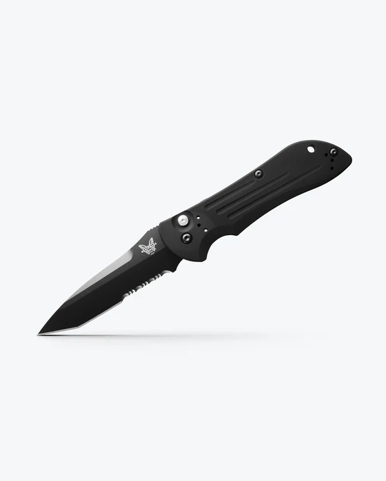BENCHMADE Auto Stryker® | Black Aluminum TANTO PARTIALLY SERRATED - Image 1