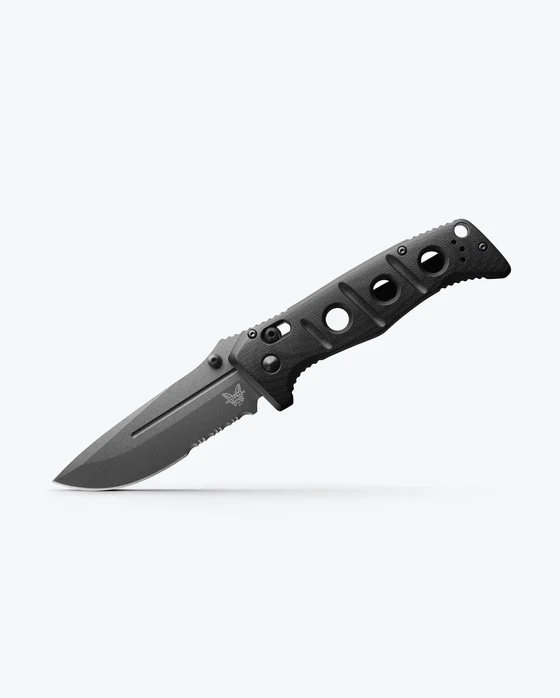 BENCHMADE Adamas® | Black G10 | Drop-point PARTIALLY SERRATED - Image 1