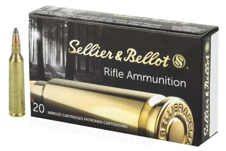SELLIER&BELLOT 22-250 REM 55GR SP BRASS CASED 20RD BOX - Image 1