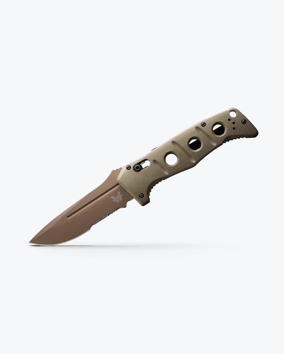 BENCHMADE Auto Adamas® | OD Green G10 | Drop-point PARTIALLY SERRATED - Image 1
