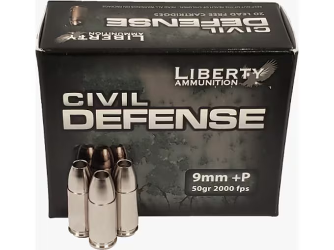 9mm Luger +P - Liberty Ammunition LACD09014 Civil Defense 50 gr Hollow Point (HP) - 20 ROUND BOX thumbnail 2