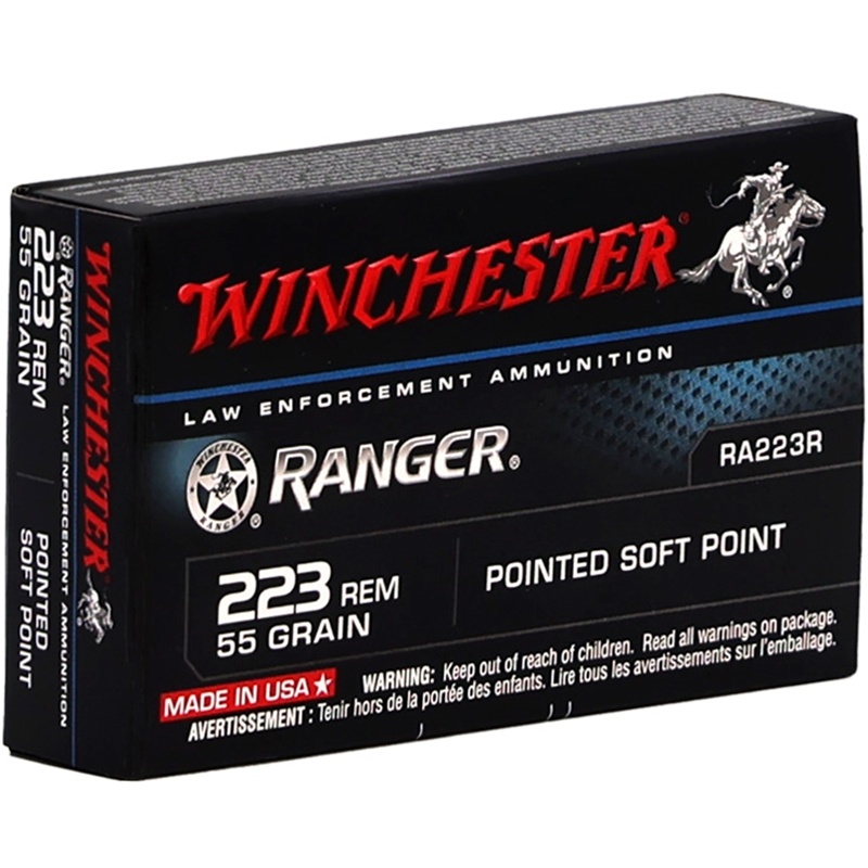 .223 Remington - WINCHESTER RANGER T SERIES 55GR SOFT POINT BRASS CASED - 20 ROUND BOX