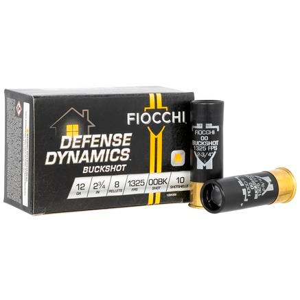 12 Gauge - Fiocchi Defense Dynamics  12Gauge 2.75" 8 Pellets 00 Buck Shot - 10 ROUND BOX