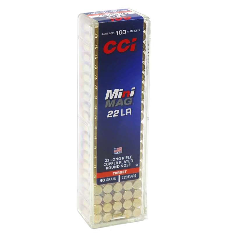 CCI 0030 Target & Plinking Mini-Mag 22 LR 40 gr Copper-Plated Round Nose 100RD BOX
