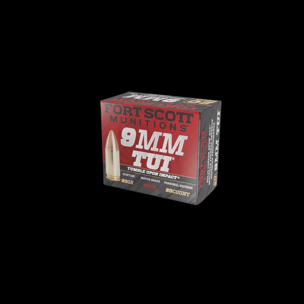 FORT SCOTT MUNITIONS 9MM LUGER 80GR SOLID COPPER TUI BRASS CASED 20RD BOX  - Image 1