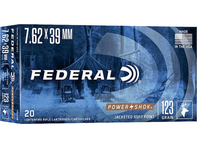 FEDERAL POWERSHOK 7.62X39 123GR SP 20RD BOX - Image 1