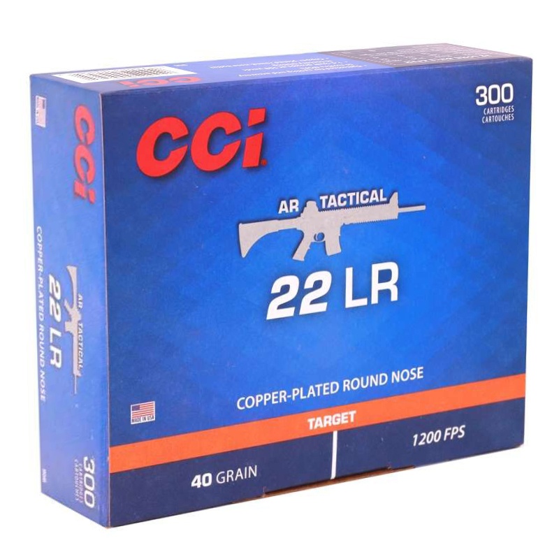 CCI 956 Target & Plinking AR Tactical 22 LR 40 gr Copper-Plated Round Nose 300rd