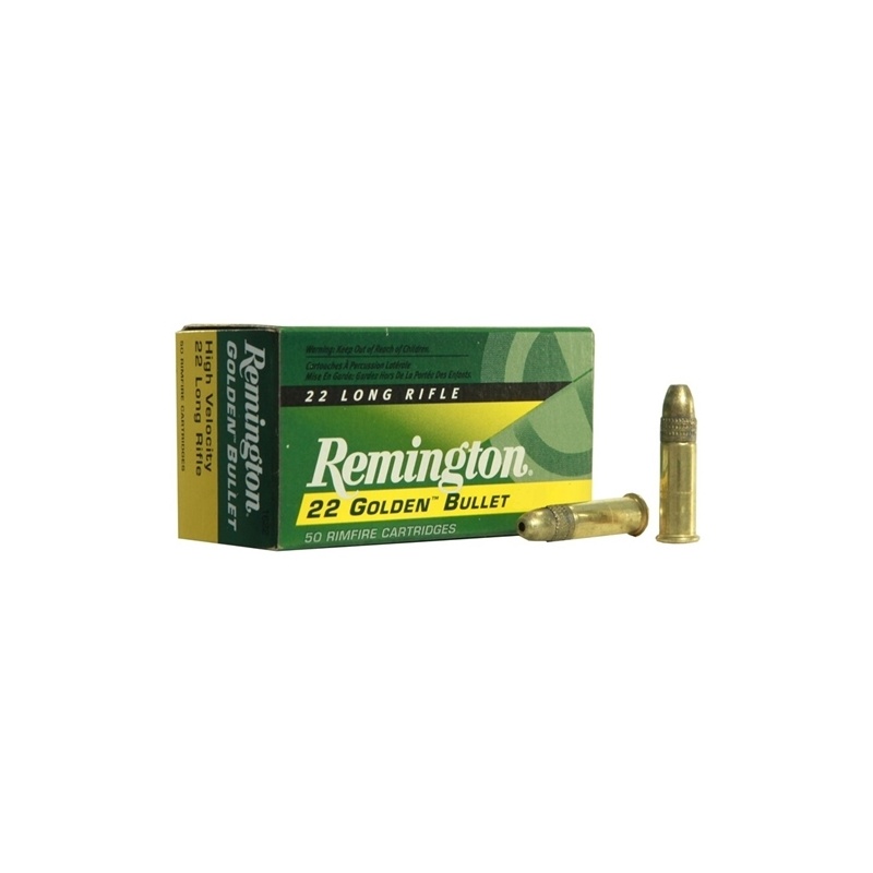 .22 LR - REMINGTON GOLDEN BULLET 40GR PLATED LEAD ROUND NOSE - 50 ROUND BOX