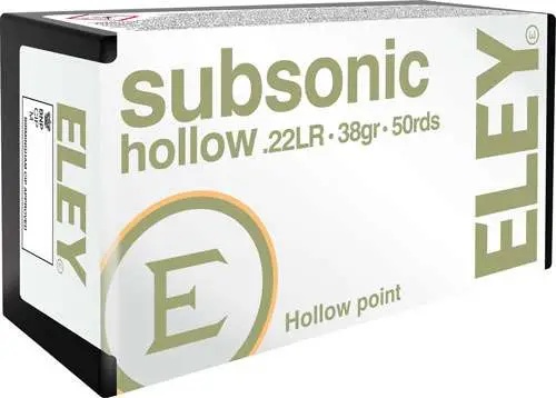 .22 Long Rifle - ELEY SUBSONIC HOLLOW POINT 38GR - 50 ROUND BOX