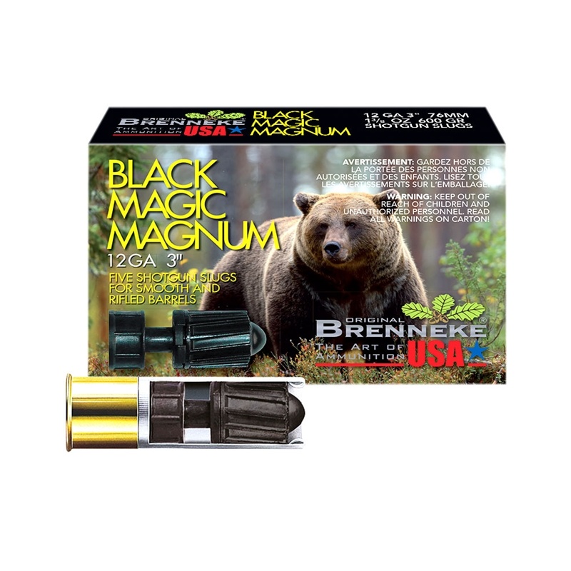 12 Gauge - BRENNEKE BLACK MAGIC MAGNUM 3IN 1 3/8OZ SLUG (600GRS) 5RD BOX