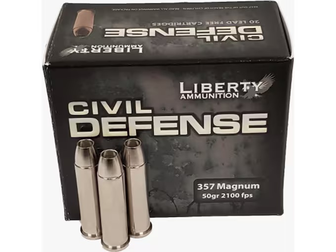 LIBERTY AMMUNITION CIVIL DEFENSE 357 MAG 50GR HP 20RD BOX - Image 1