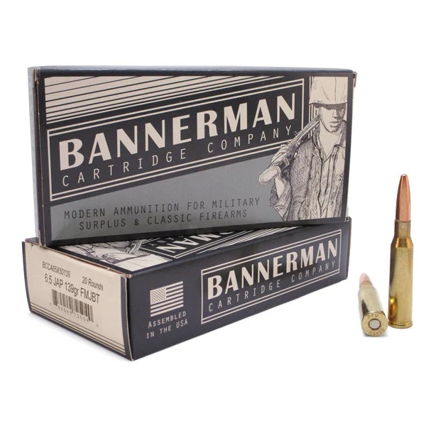BANNERMAN 6.5 JAP 139GR FMJBT BRASS CASED 20RD BOX - Image 1