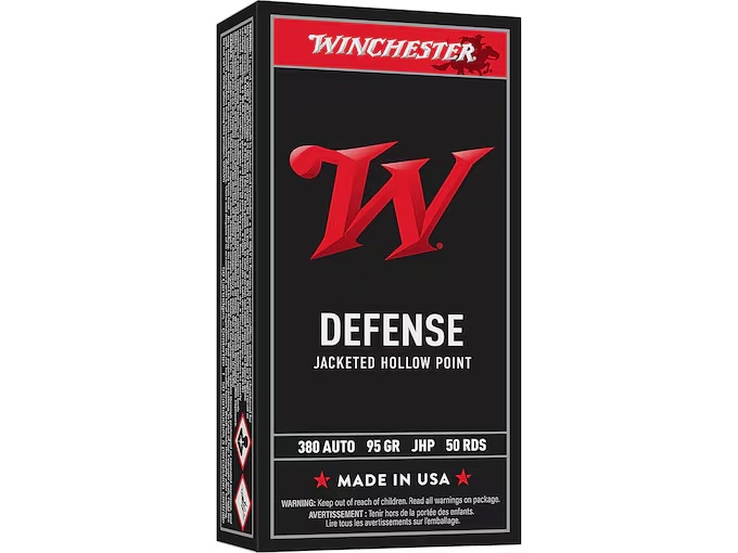 WINCHESTER DEFENSE 380 AUTO 95GR JHP BRASS CASED 50RD BOX - Image 1