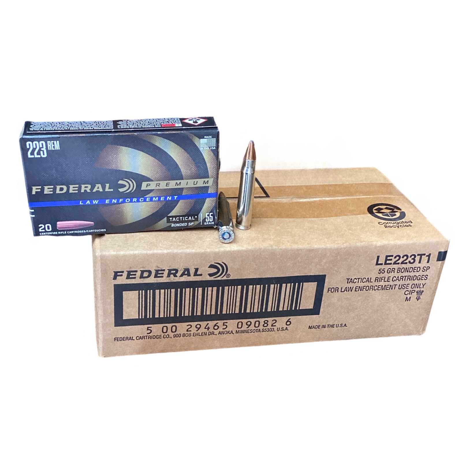 .223 Remington - Federal Premium Tactical Bonded  55 Grain Soft Point "Law Enforcement" (LE223T1) - 200 Round Case