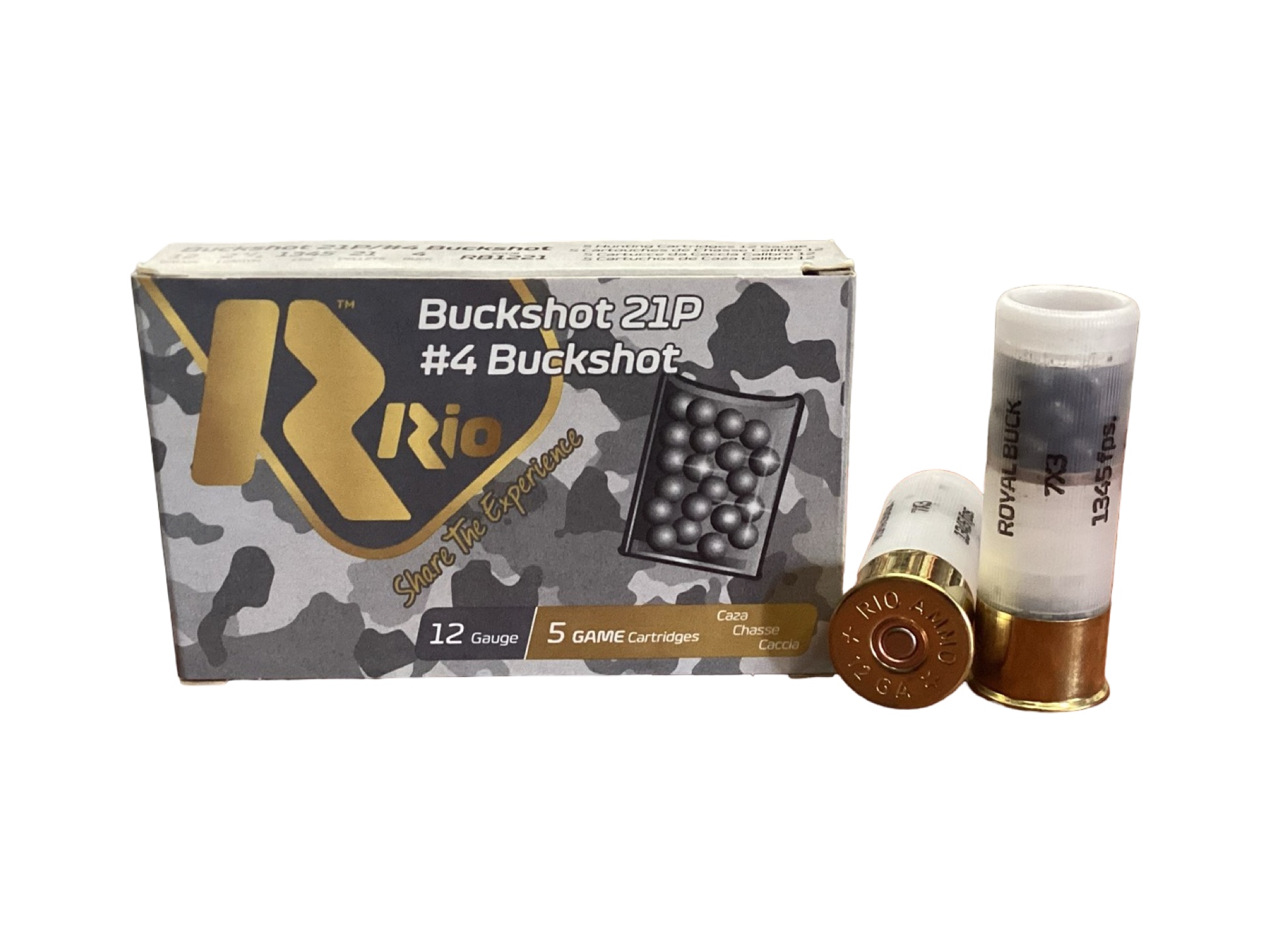 12 GAUGE - RIO 2 3/4IN 21PLT #4 BUCKSHOT - 5 ROUND BOX