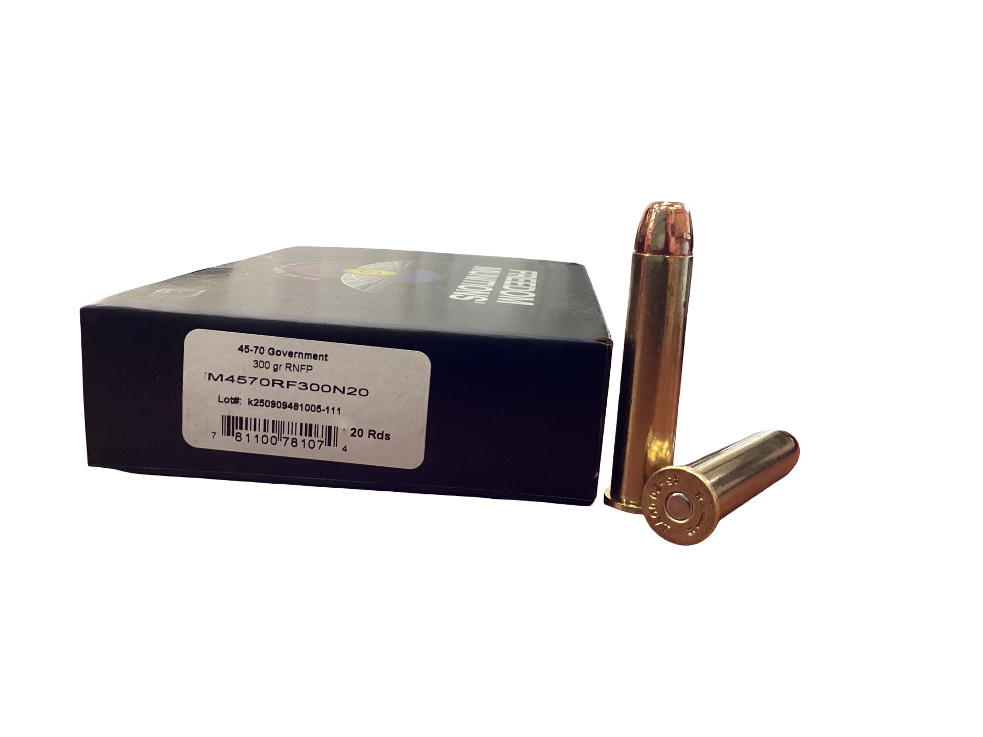 .45-70 Government - Freedom Munitions 300 Grain Round Nose Flat Point (FM4570RF300N20) - 20 round box thumbnail 3