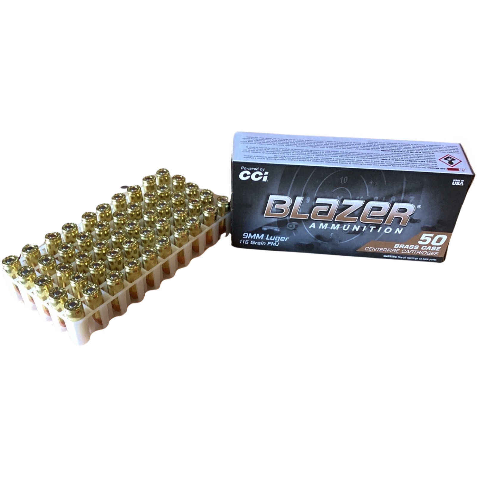 9 MM Luger - Blazer Ammunition 115 Grain FMJ (5200) - 50 Round Box  thumbnail 2