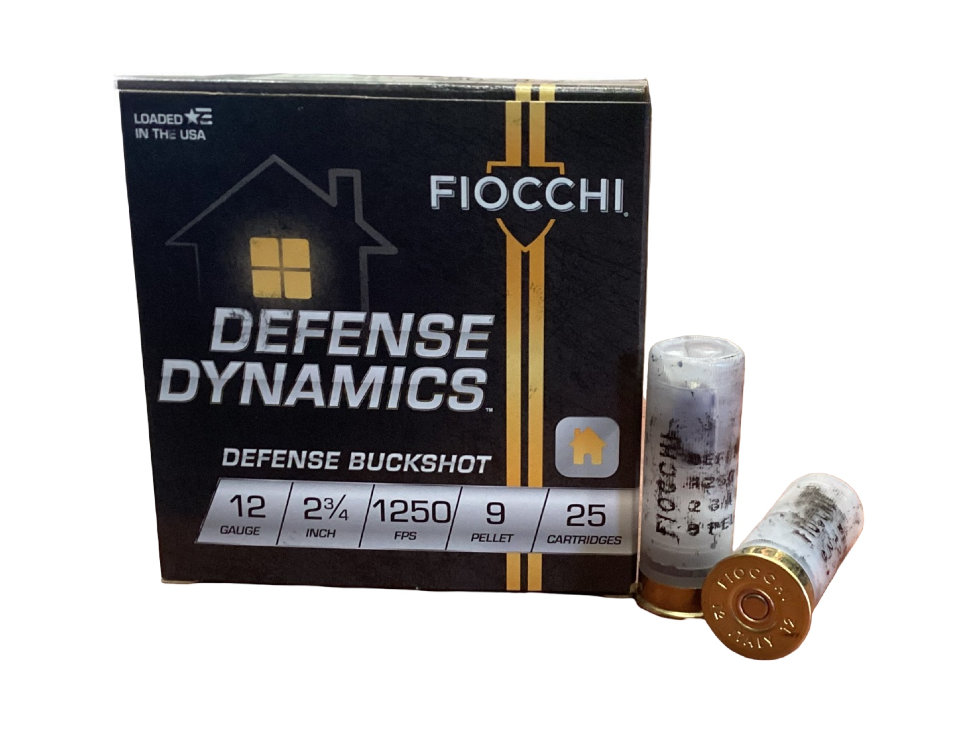 12 Gauge - Fiocchi 2 3/4 Home Defense  Buck 9 Pellets -12EX9P - 25 Round Box