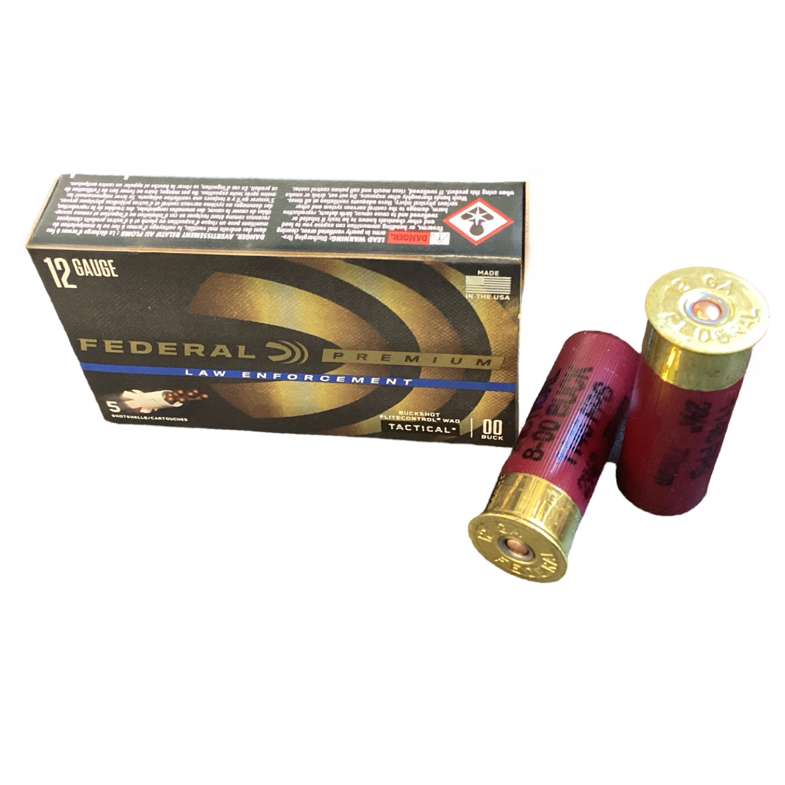 12 Gauge - Federal LE Tactical 2 3/4 00 Buckshot 8 Pellet - LE133 with FliteControl Wad 5 Round Box thumbnail 2