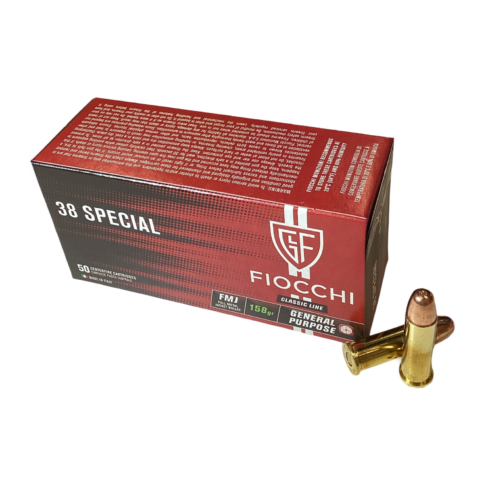 .38 Special - Fiocchi Range Dynamics 158 Grain FMJ - (FI38G) - 50 Round Box thumbnail 2