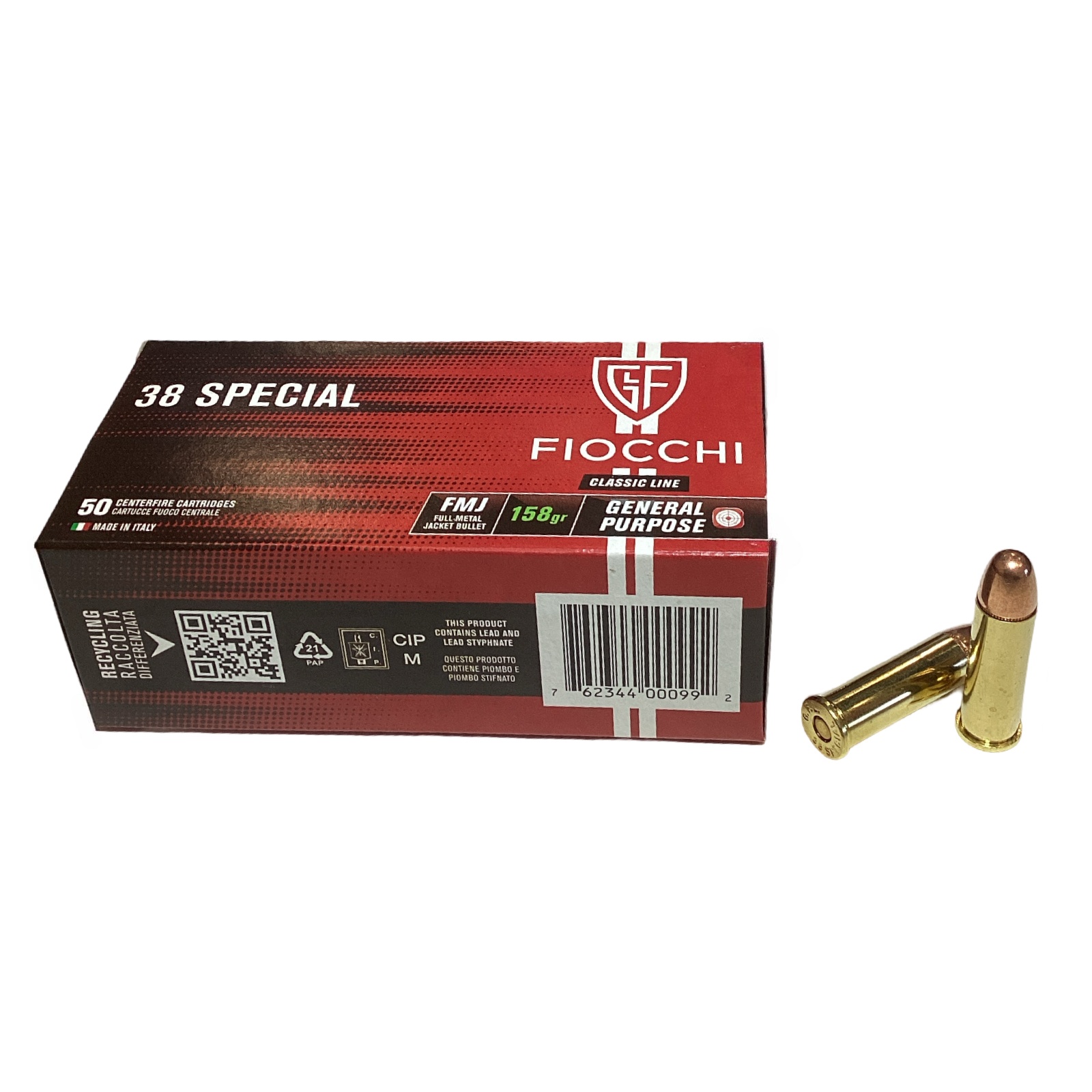 .38 Special - Fiocchi Range Dynamics 158 Grain FMJ - (FI38G) - 50 Round Box thumbnail 3