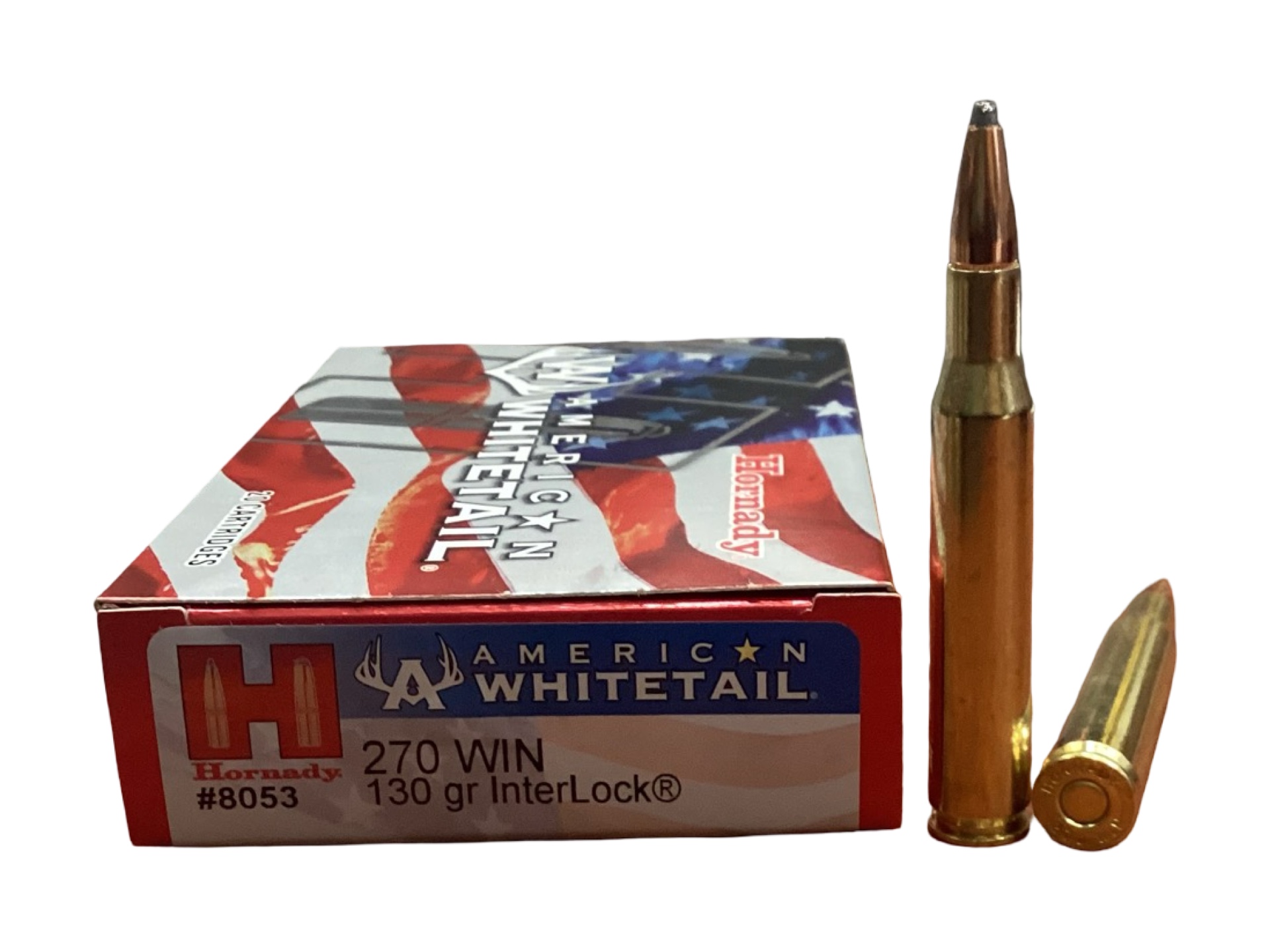 270 WINCHESTER - HORNADY AMERICAN WHITETAIL 130GR INTERLOCK SP 20 Round Box