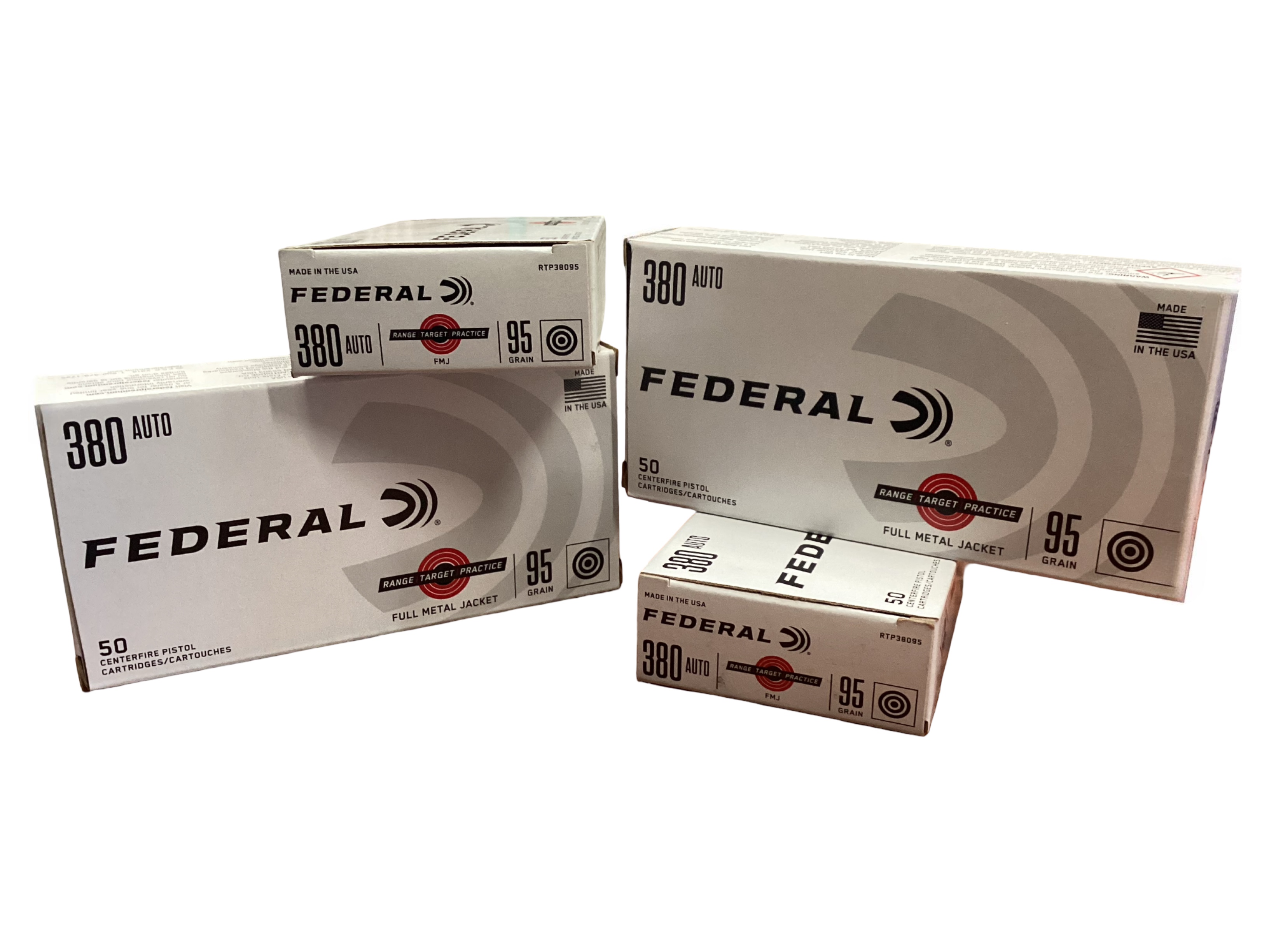 .380 ACP - Federal Range and Target 95 Grain Full Metal Jacket (RTP38095) - 200 Round Box 