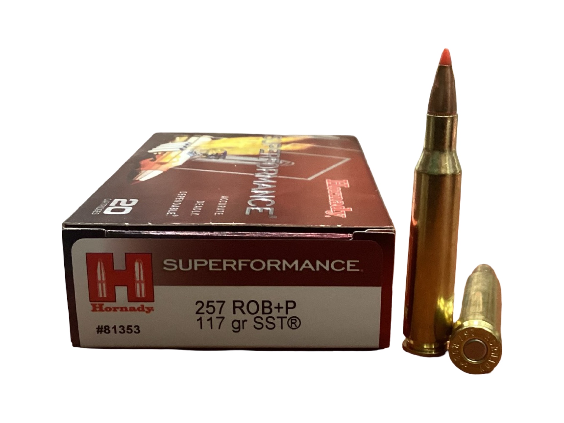 .257 Roberts +P – Hornady SuperPerformance 117 Grain SST (81353) – 20 Round Box