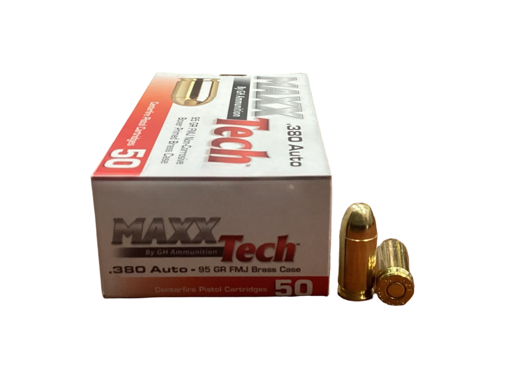 380 ACP - MaxxTech 95 Grain Full Metal Jacket (PTGB380B) - 50 Round Box