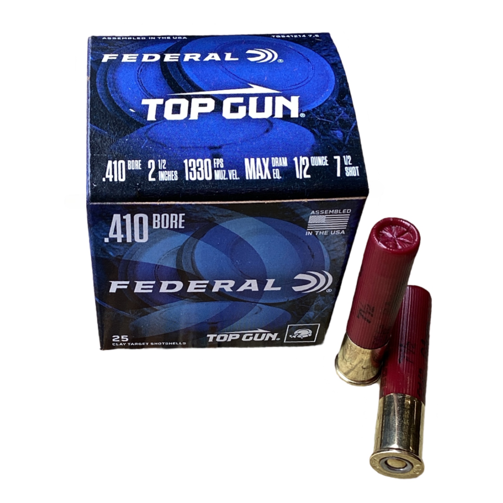.410 Bore – Federal Classic Hi-Brass 2 1/2" 1/2 oz #7.5 Shot (H412) – 25 Round Box