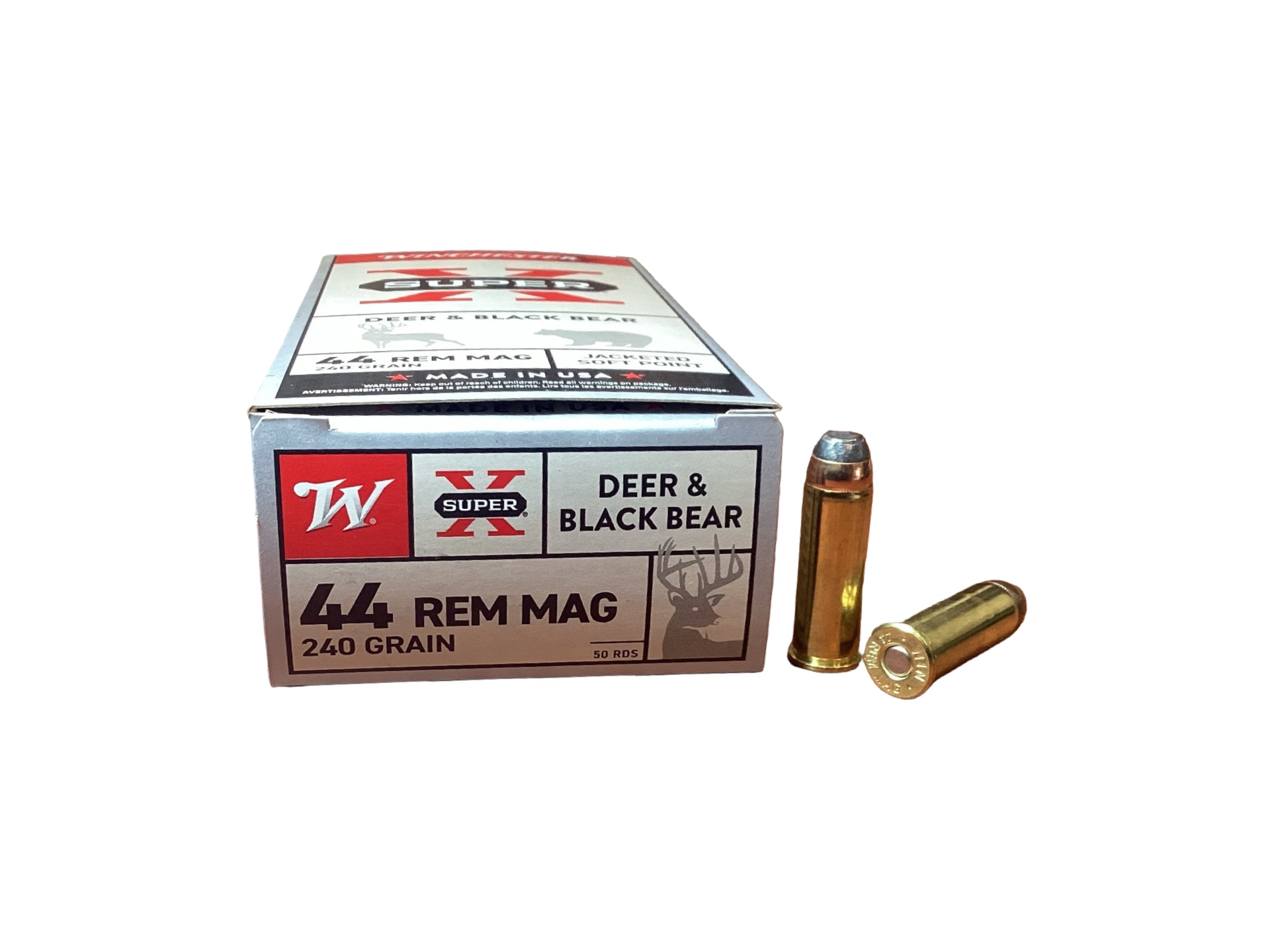 .44 Magnum - Winchester 240 Grain Jacketed Soft Point (Q4240) - 50 Round Box