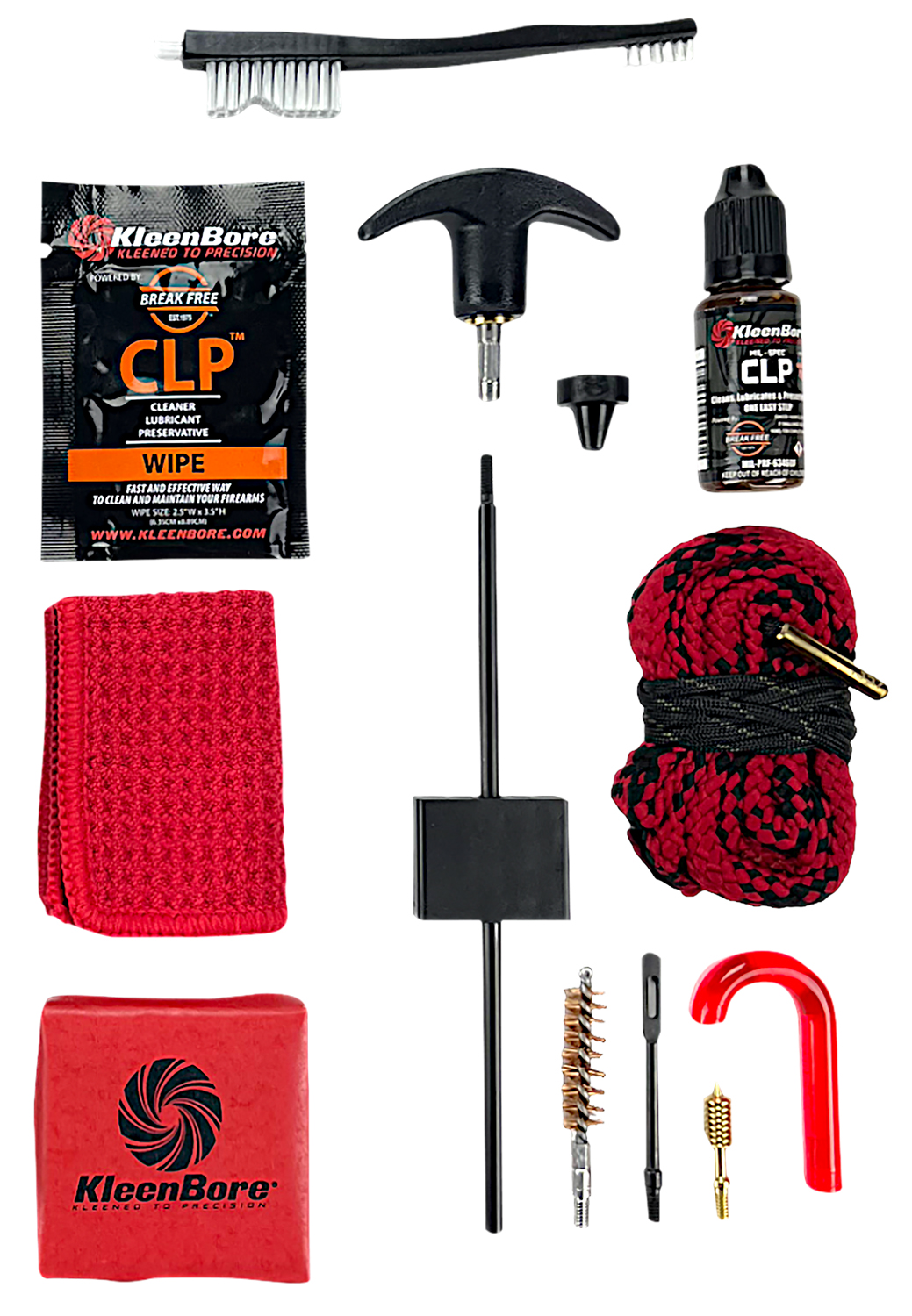 KleenBore KDS-556 Dual Kleen Rod &amp; Pull Through Rope Cleaner .223/ 5.56mm Rifle 30" Steel Nylon Bristles Phosphor Bronze Bristles