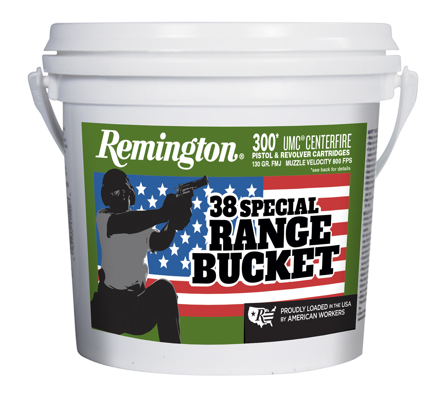 38 Special Remington Ammunition  UMC Range Bucket 130gr Full Metal Jacket 300 Per Box