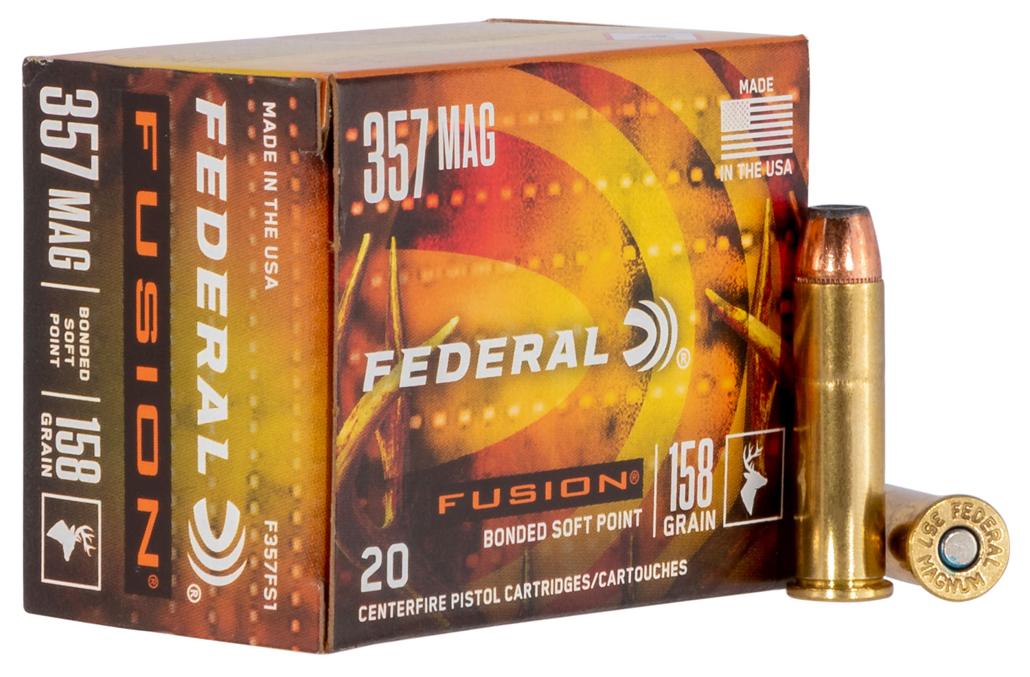 357 Mag Federal Fusion  158gr Fusion Soft Point 20 Per Box