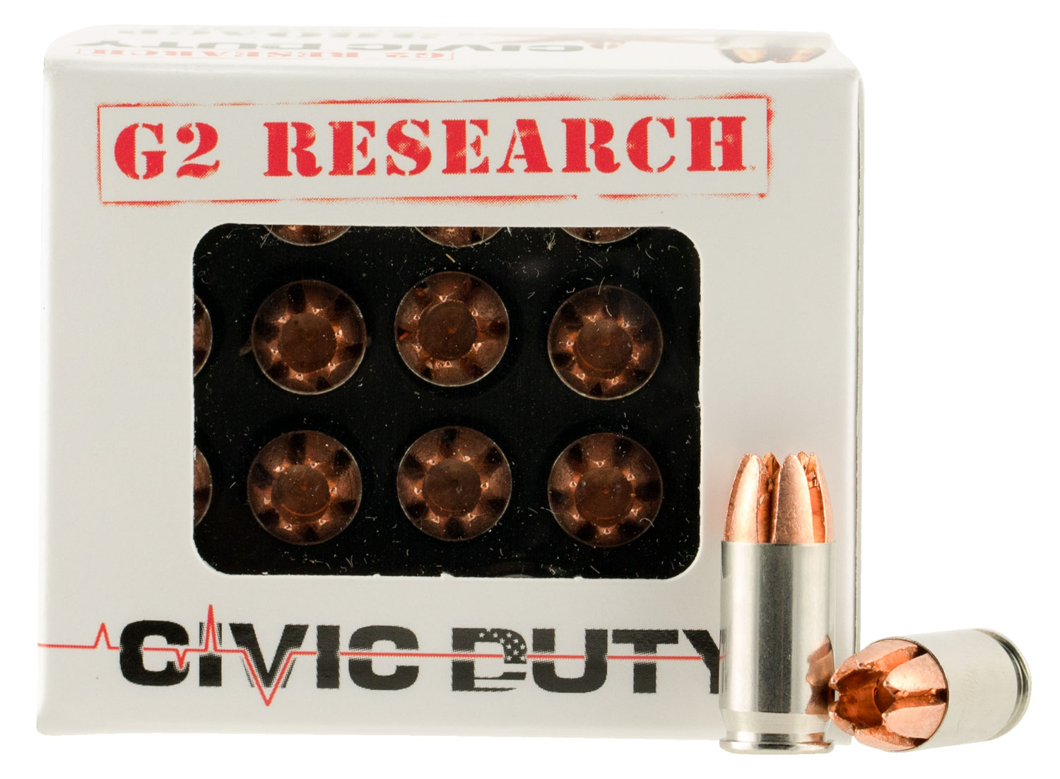 380 ACP G2 Research Civic Duty  64gr Copper Expansion Projectile 20 Per Box