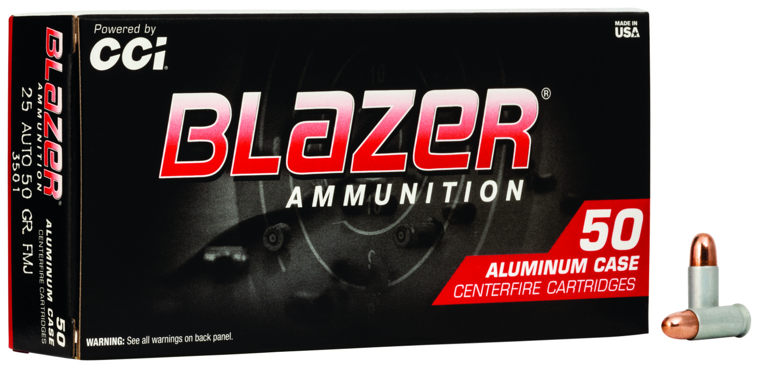 25 ACP - CCI 3501 Blazer Handgun 50gr Total Metal Jacket 50 Per Box