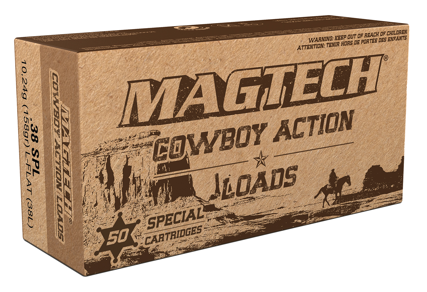 38 Special- Magtech Cowboy Action 158gr Lead Flat Nose 50 Per Box